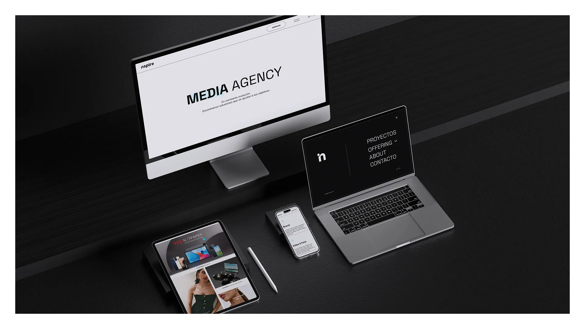 Mockups en tablet, móvil y ordenadores