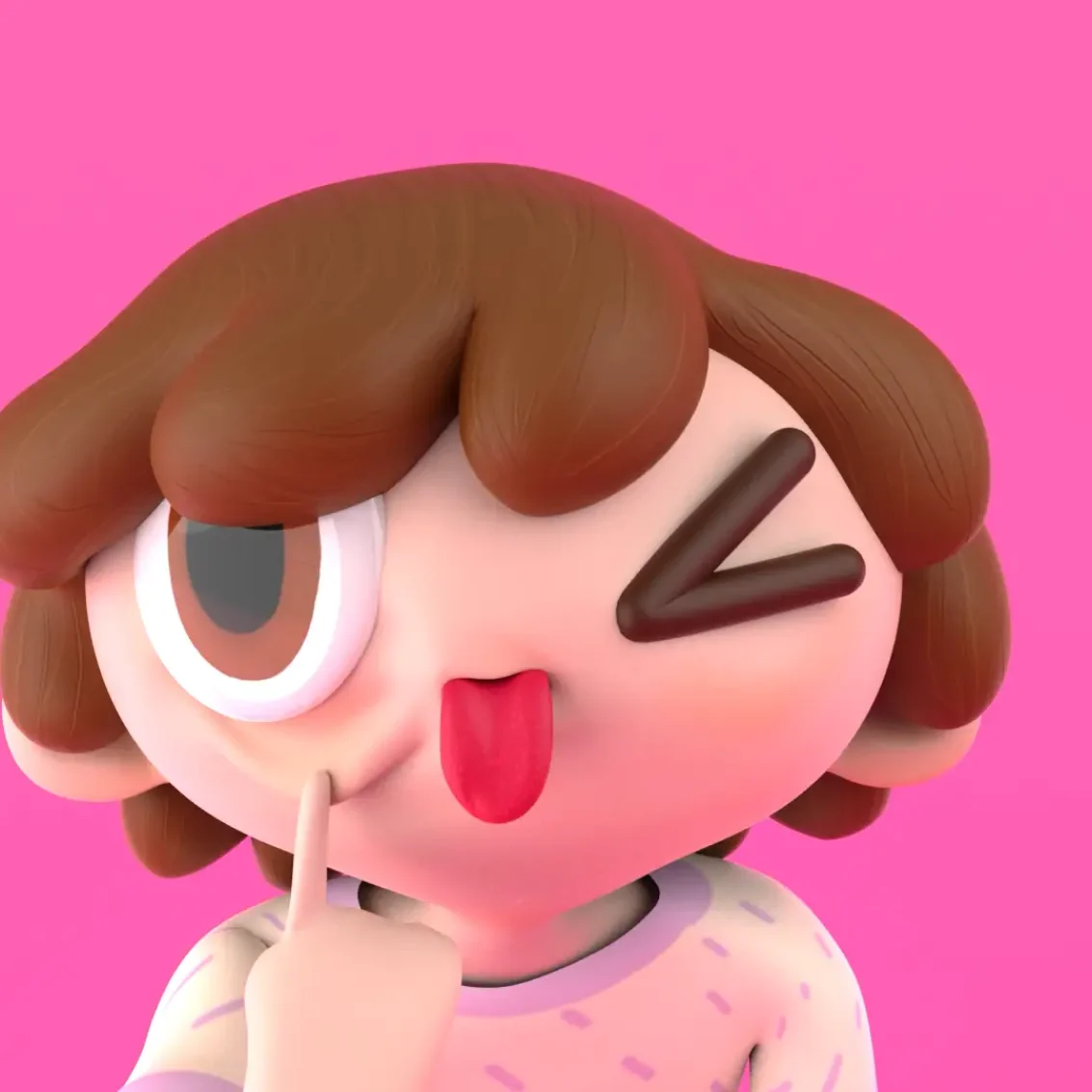 Modelado y animación Motion Graphics de persona 3D divertido. Modelling and Motion Graphics animation of a funny 3D person.